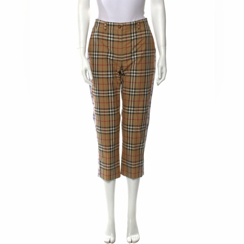 BURBERRY PLAID CHECK STRAIGHT LEG PANTS NEW WITH TAGS